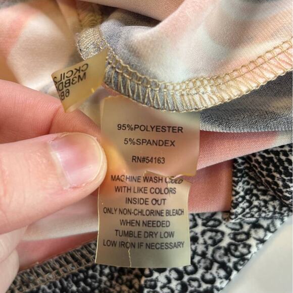 Calvin Klein Peach Swirl Abstract Print Colorful Shift Dress Women Sz 6 - Picture 13 of 14